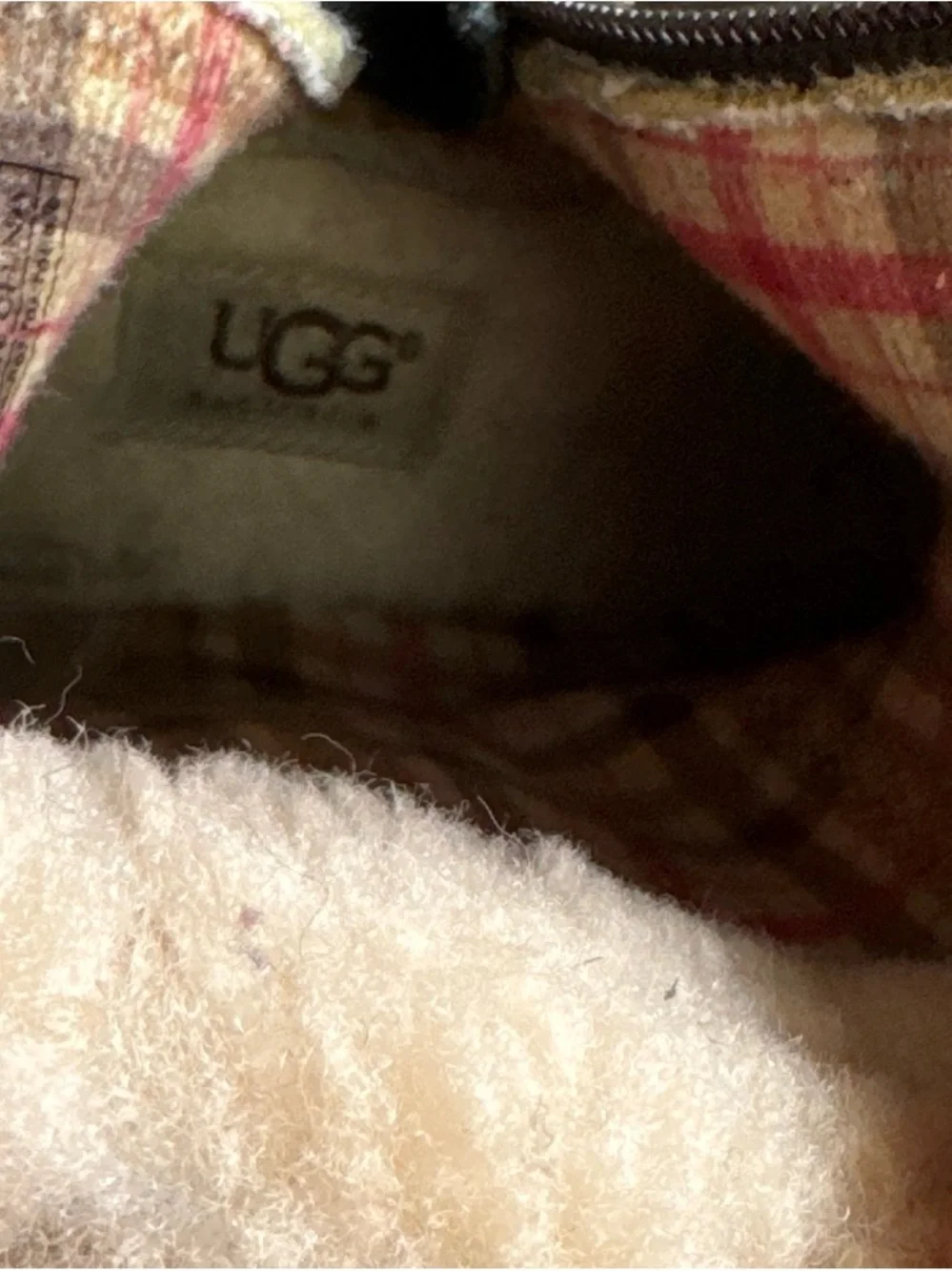 UGG Black Kids Suede Boots with Cream Faux-Shearling Cuff Size 7
